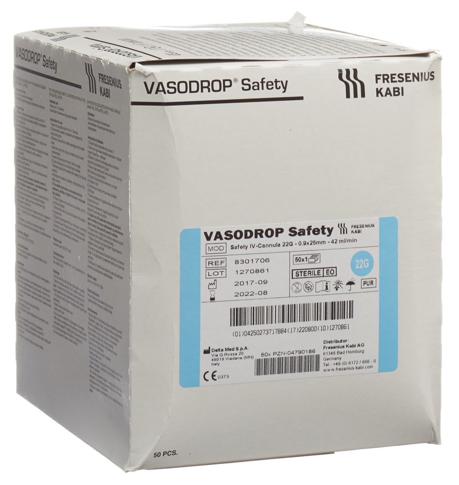 VASODROP Safety 22G Aiguille | 50 pièces