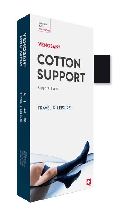 VENOSAN COTTON SUPPORT Chaussettes S black 1 paire | Compression