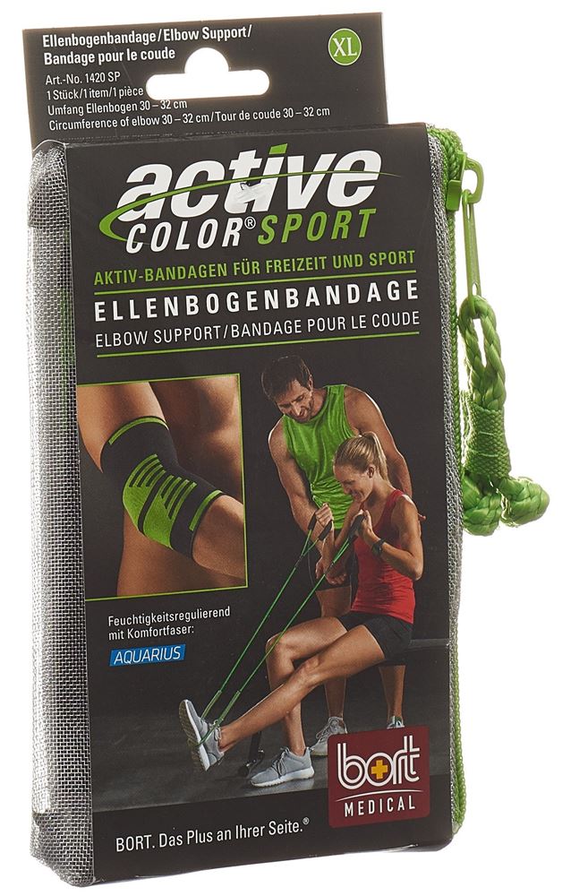 BORT ActiveColor Sport Coude XL Noir/Vert | Soutien
