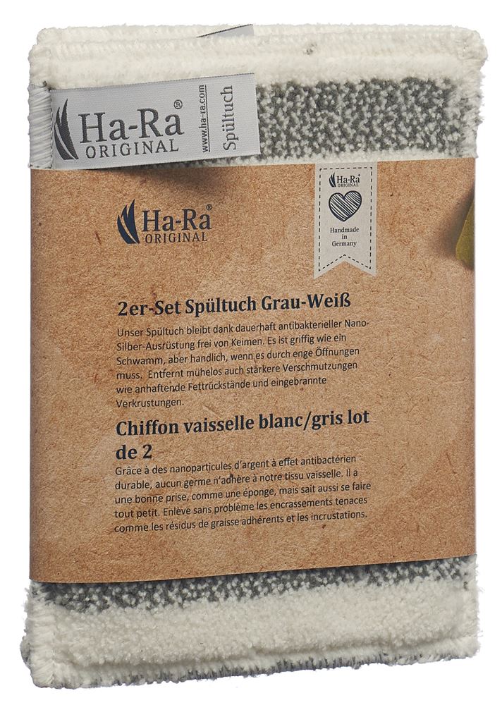 HA-RA Chiffon Gris/Blanc 2 pièces | Nettoyage Efficace