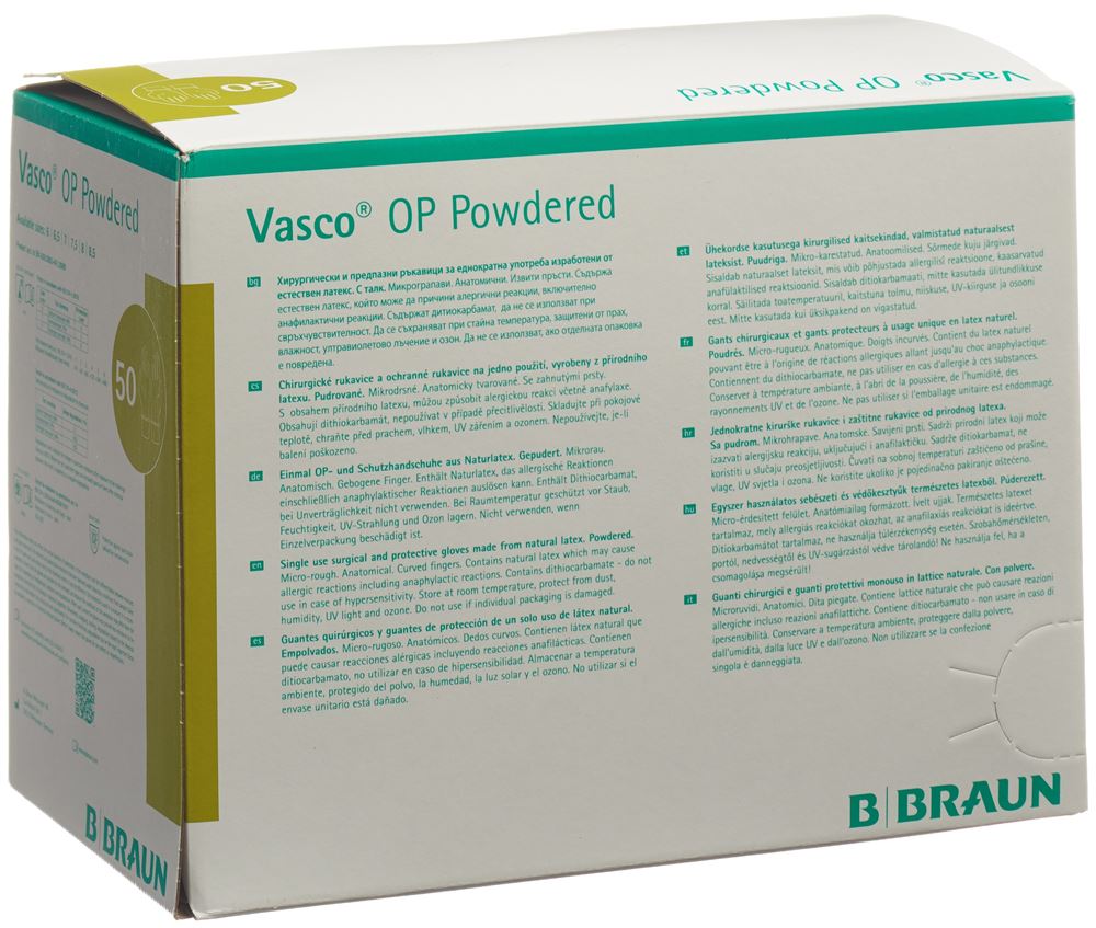 VASCO OP Gants Poudrés Taille 8.5 | 50 paires