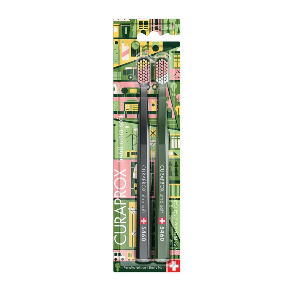 CURAPROX Duo Recycled Edition Brosse à dents 2 pièces | Écologique Duo