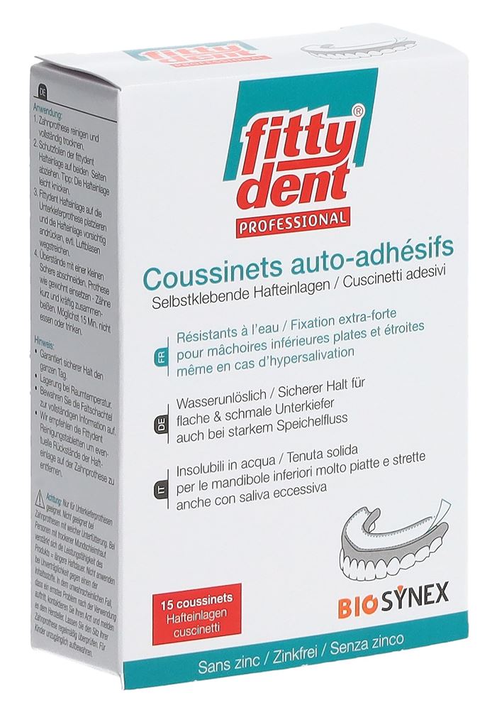 FITTYDENT Coussinets Adhésifs 15 pièces | Confort Prothèse