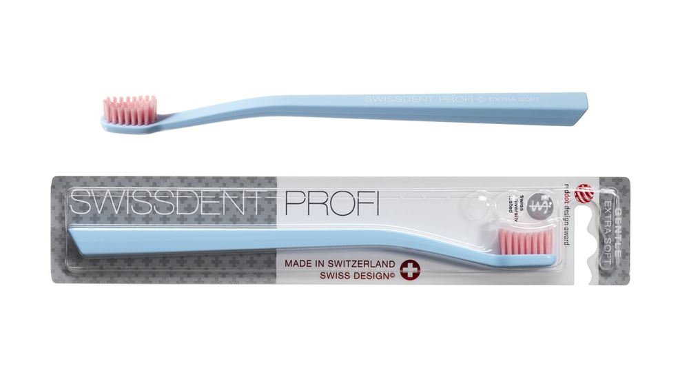 SWISSDENT Gentle Brosse à dents | Bleu clair/rose