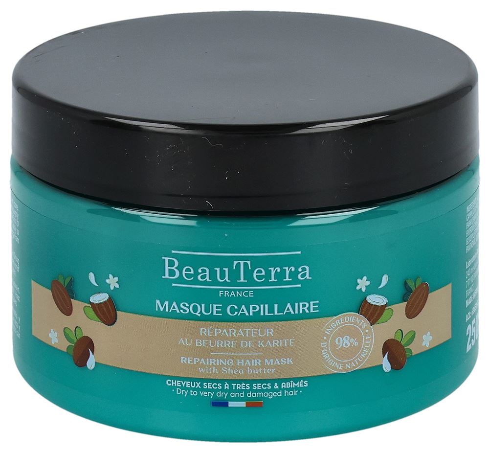 BEAUTERRA Masque Capillaire Réparateur 250ml | Cheveux Forts