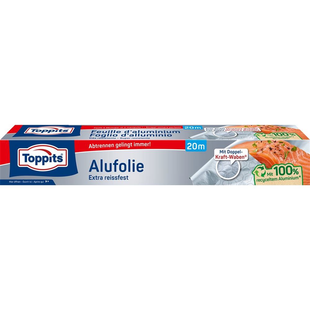 TOPPITS Papier Aluminium 29cm x 20m | Conservation Aliments
