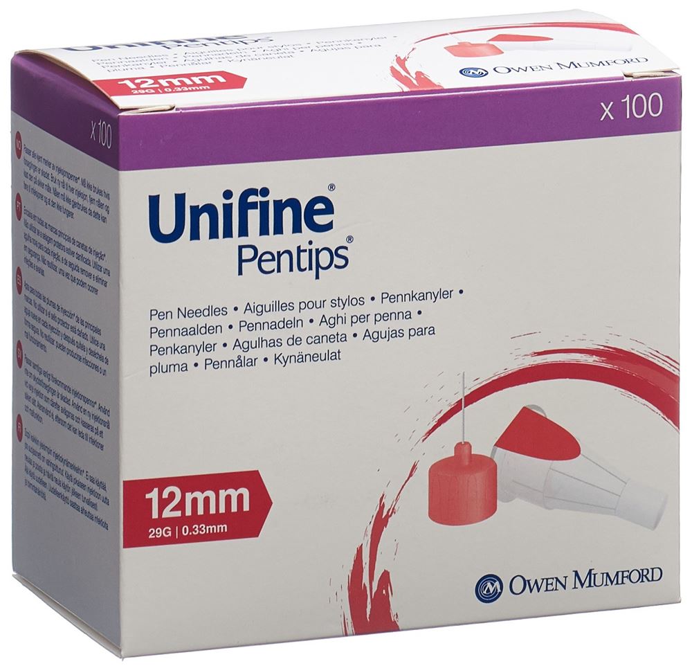 UNIFINE Pentips Aiguilles 29G 0.33x12mm | 100 pièces