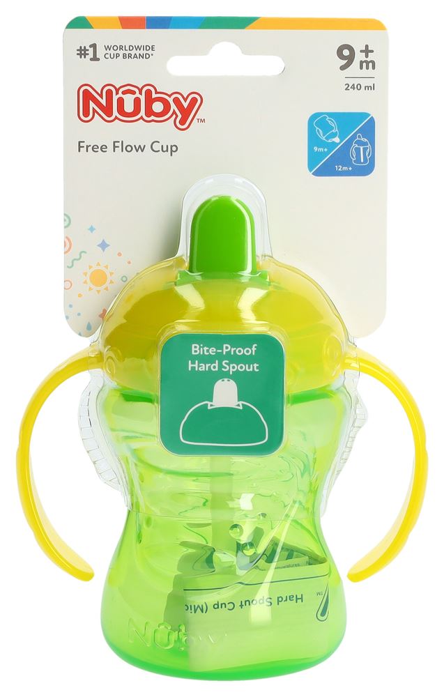 NUBY Trinkbecher 2-1 Free Flow 240ml | Dès 9 mois