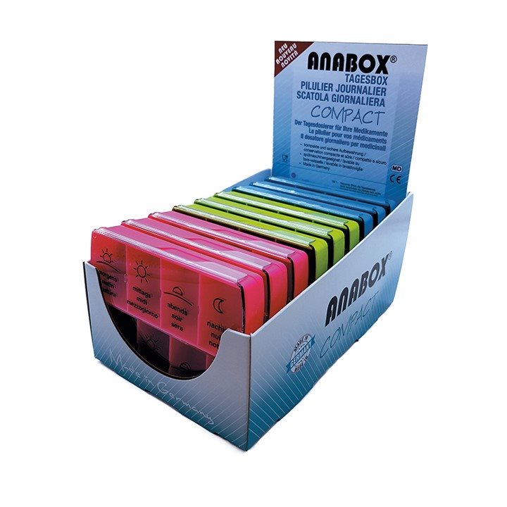 ANABOX Medidispenser Comp Tagesbox Pilulier | 18 Pièces