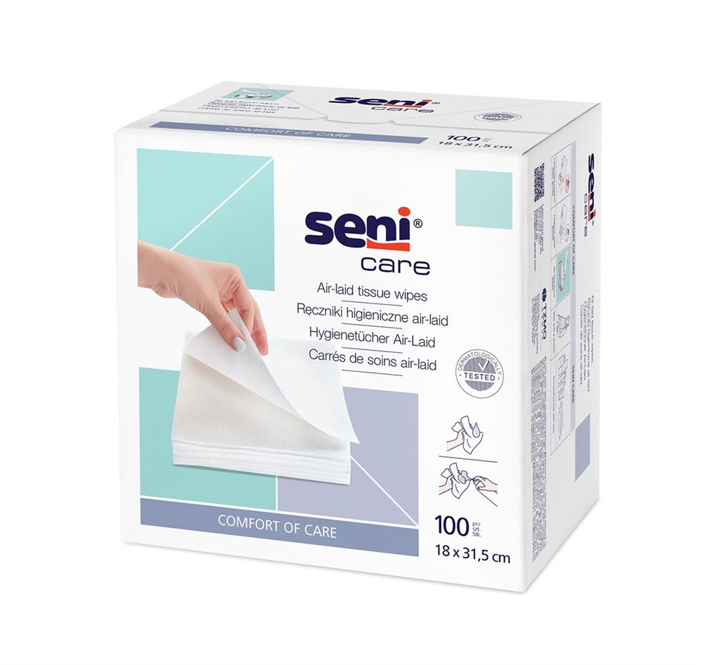 SENI Care Air Laid Lingettes 18x31.5cm 100 pièces | Douceur