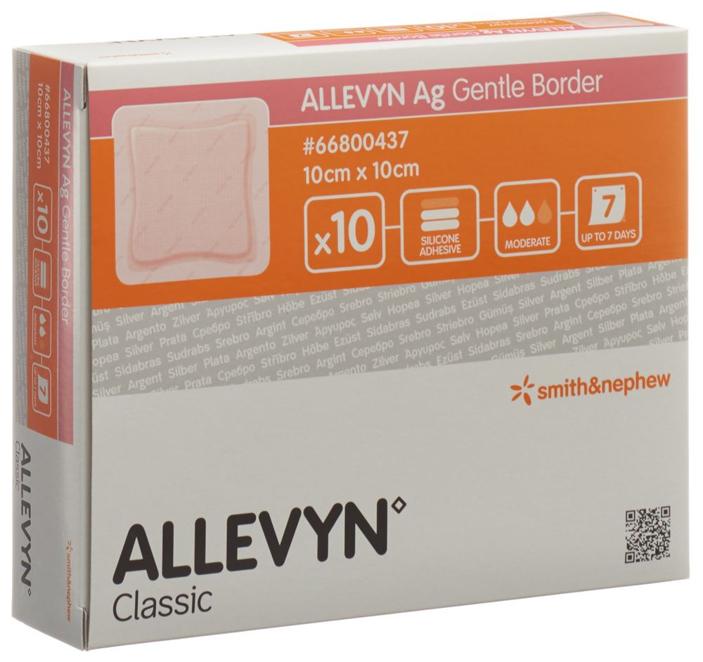 ALLEVYN AG GB Pansement Vulnérable 10x10cm 10 pièces | Protection