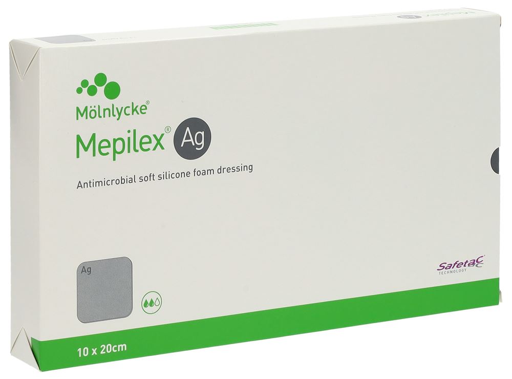 MEPILEX Ag Pansement Hydrocellulaire Safetac 10x20cm | 5 pièces