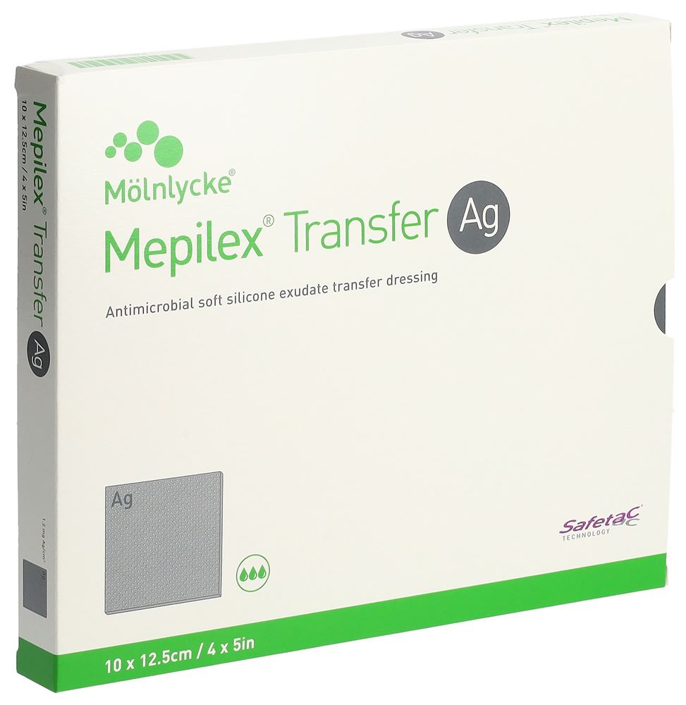 Mölnlycke MEPILEX Transfer Ag Pansement 10x12.5cm | 5 pièces
