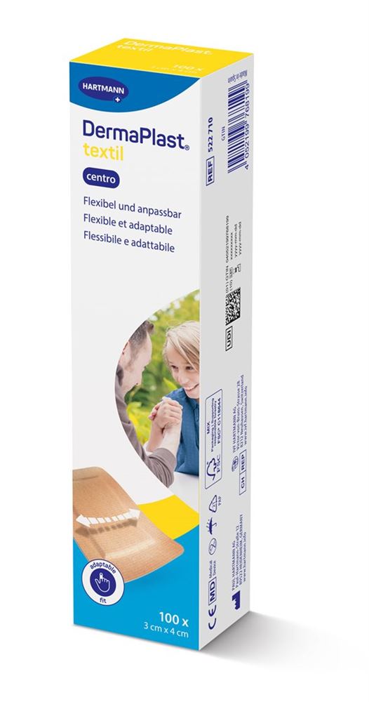 DERMAPLAST Pansement Textile Centro 3x4cm Beige | 100 pièces