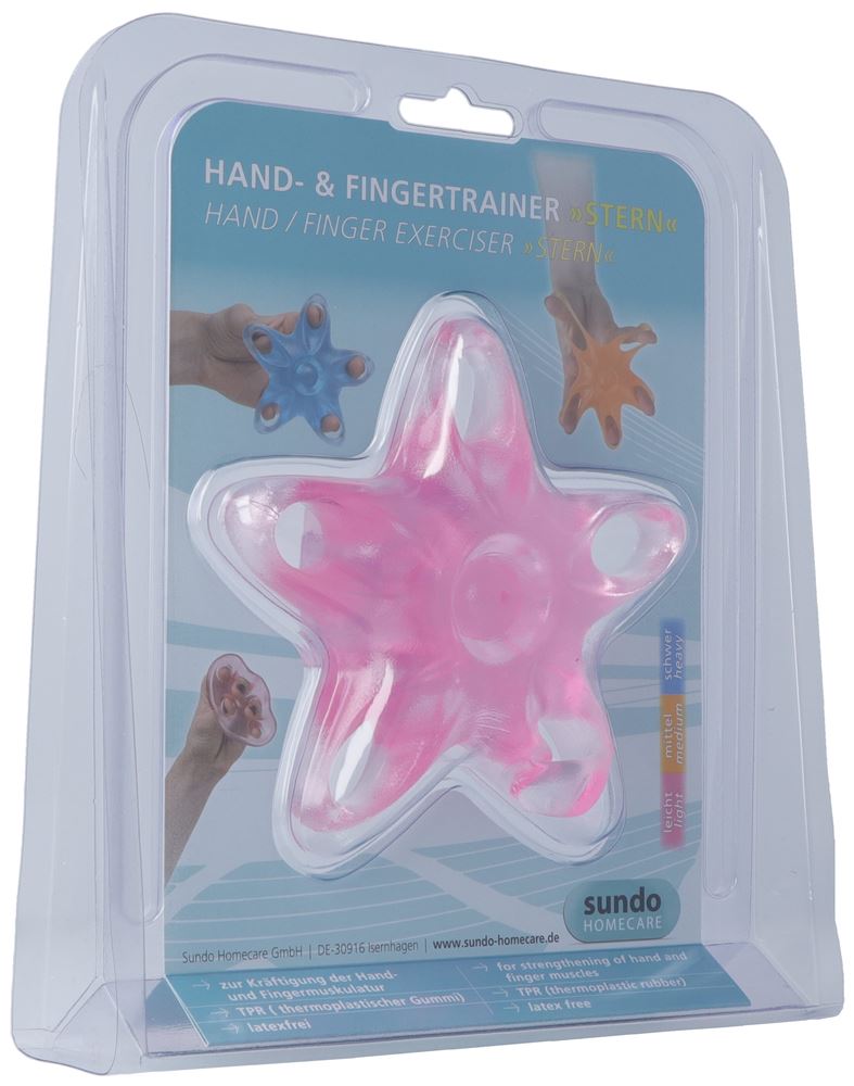 SUNDO Entraîneur Main/Doigts Étoile Rose Léger | Rééducation