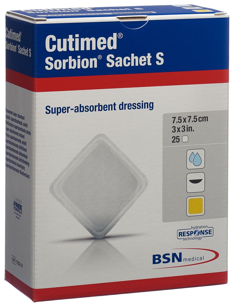 CUTIMED Sorbion Sachet S Pansement 7.5x7.5cm | 25 pièces