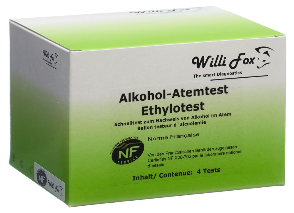 WILLI FOX Alcotest 4 pièces | Mesure Alcoolémie