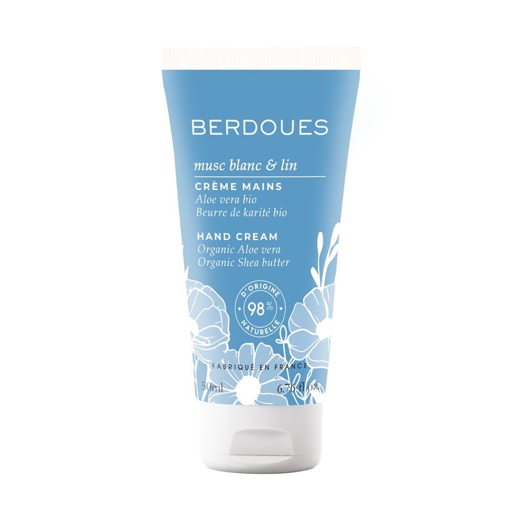 BERDOUES Musc Blanc&amp;Lin Hand Cream 50ml | Soin Mains