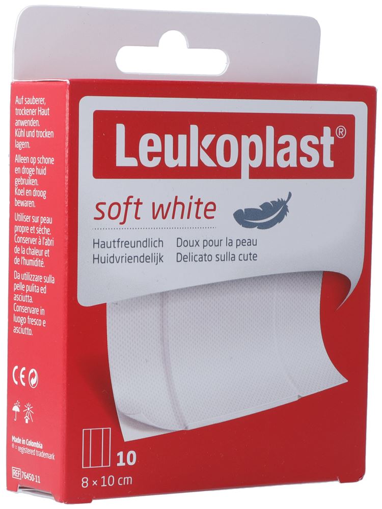 LEUKOPLAST soft white Pansement 8x10cm | 10 pièces