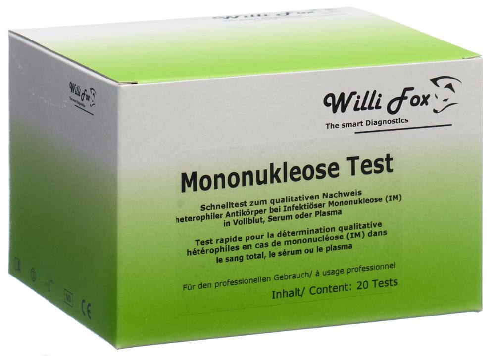 WILLI FOX Test Mononucléose 20 pièces | Diagnostic