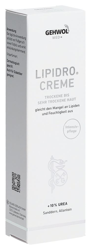 GEHWOL MED Crème Lipidro 10% Urée 75ml | Hydratation Intense