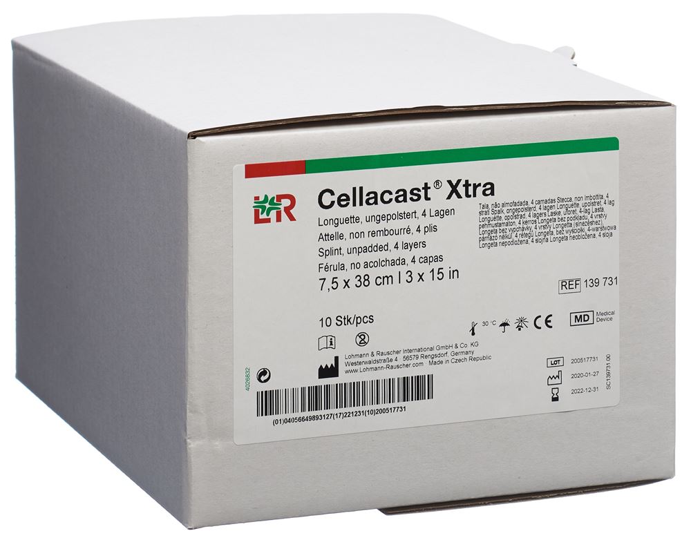 CELLACAST Xtra Long 7.5x38cm Préparé 10 pièces | Maintien