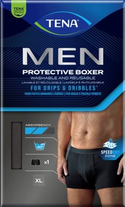 TENA Men Washable Underwear XL Noir | Réutilisable