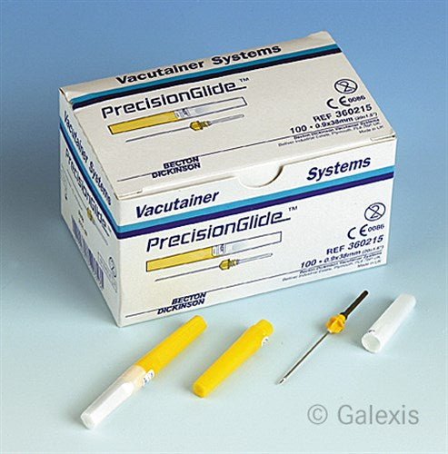 VACUTAINER Aiguille 20G 0.9x38mm Jaune 100 pièces | Aiguille