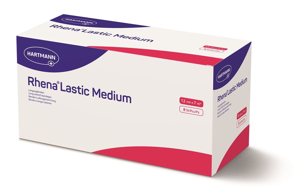 RHENA Lastic Medium Bandage 12cmx7m | 8 pièces