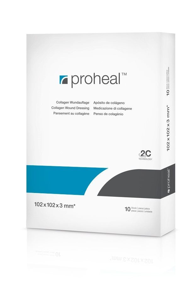 PROHEAL Pansement Collagène 102x102x3mm | 10 pièces
