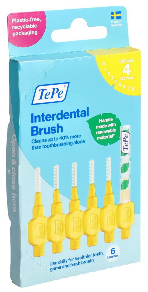 TEPE Interdental 0.7mm Jaune Brossettes | 6 pièces