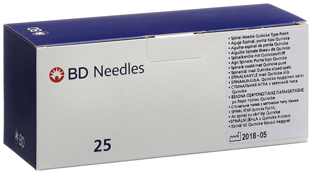 BD Yale Spinal Aiguilles Jaune | 25 pièces