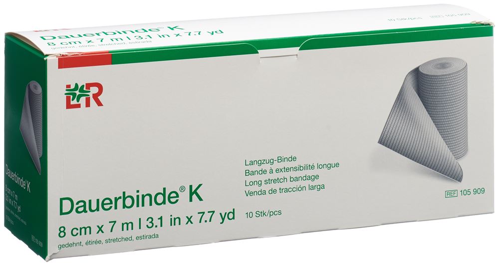 L+R K Universalbinde Bande 8cmx7m | 10 pièces