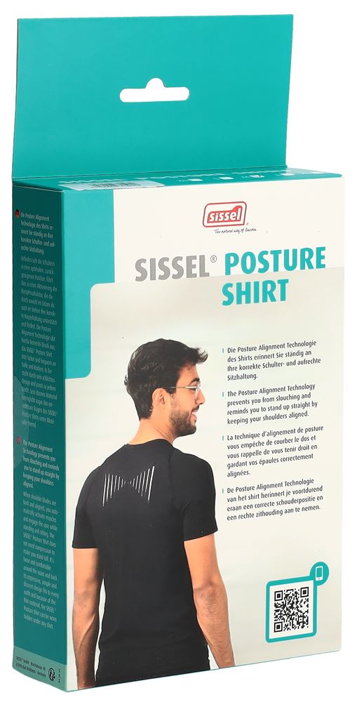 SISSEL Posture Shirt Homme Noir S | Soutien Dorsal