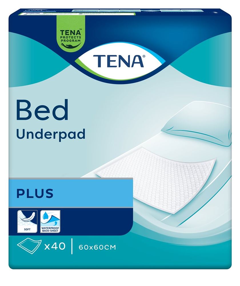 TENA Bed Plus 60x60cm | Protection Lit 40 pièces