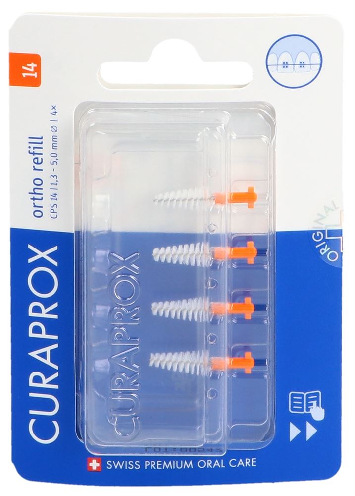 CURAPROX CPS 14 Ortho Refill 4x Orange | Nettoyage