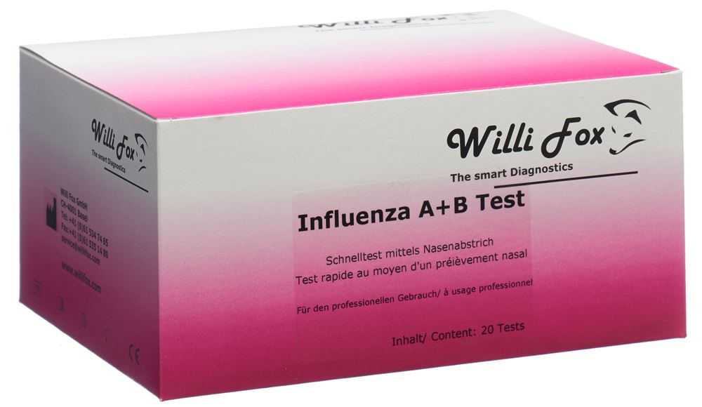 WILLI FOX Test Grippe A&amp;B 20 pièces | Diagnostic