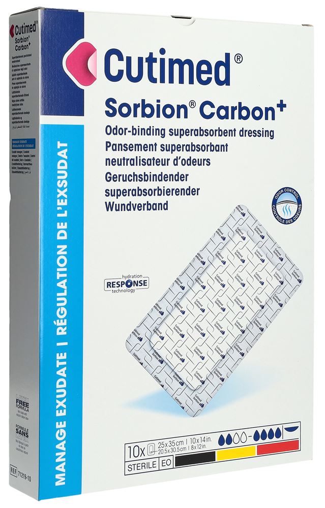 CUTIMED Sorbion Carbon+ Pansement 25x35cm | 10 pièces