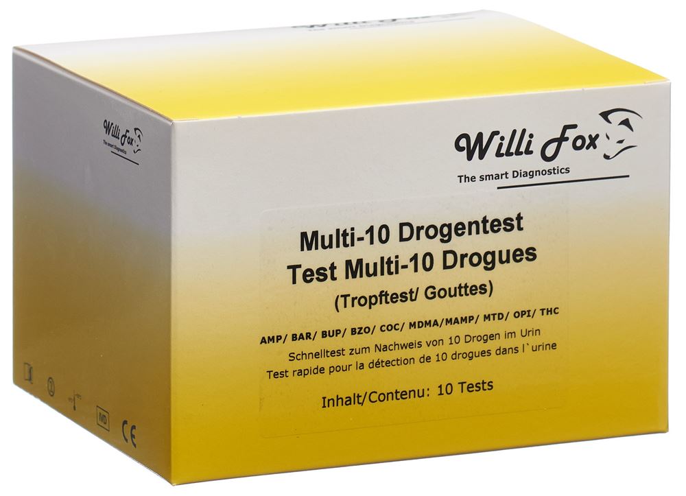 WILLI FOX Multi 10 Drogen Tropfen 10 pièces | Test multi-drogues