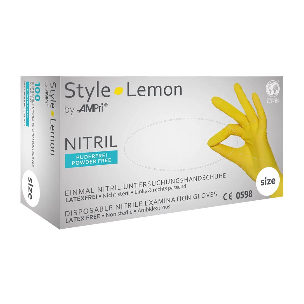 AMPRI Gants Nitrile Style S Lemon 100 pièces | Fraîcheur