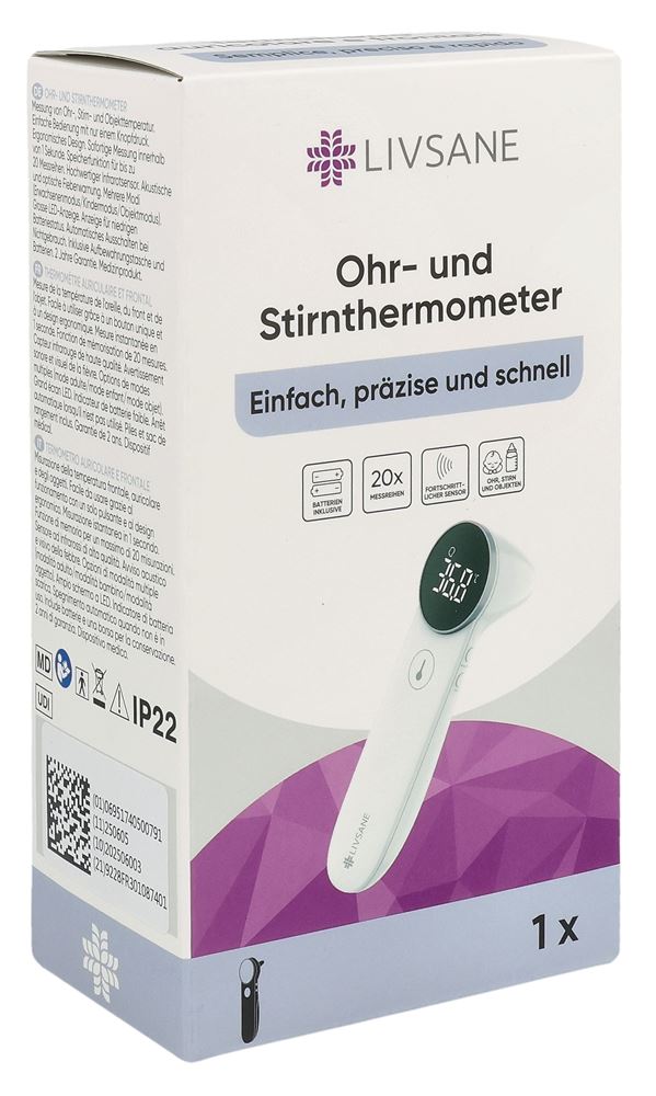 LIVSANE Thermomètre Auriculaire/Frontal | Mesure Température