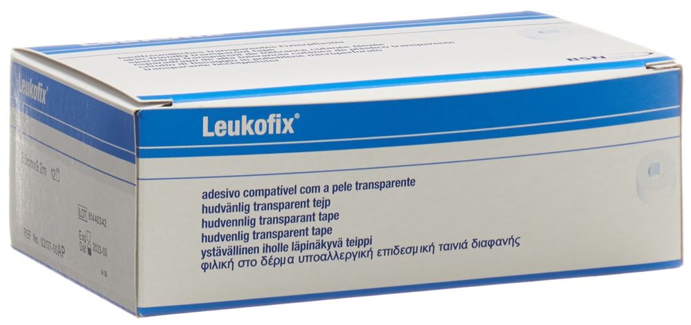 LEUKOFIX Sparadrap 9.2mx2.5cm Transparent 12 pièces | Maintien