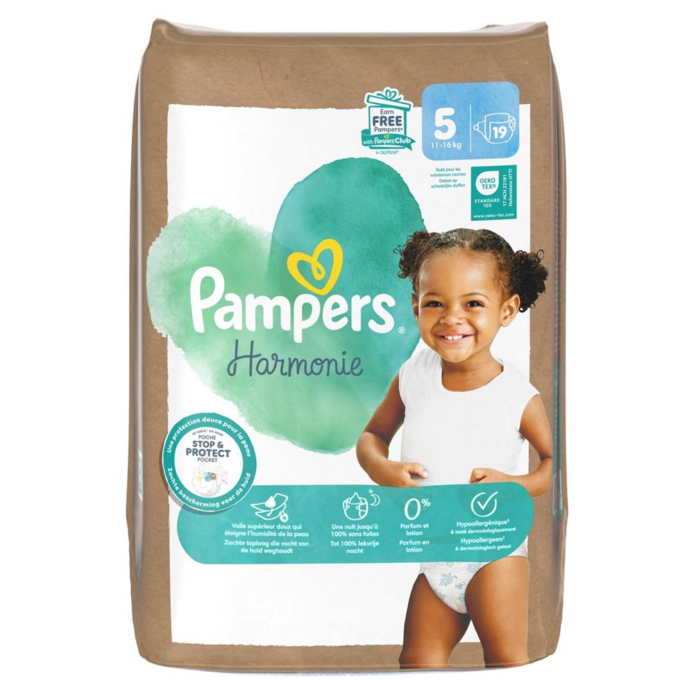 PAMPERS Harmonie Gr5 Couches 19 pièces | Confort