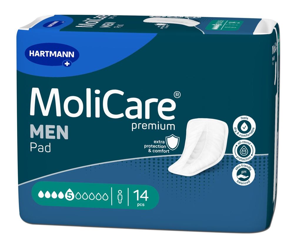 MOLICARE Premium Men Pad 5 gouttes 14 pièces | Protection Discrète