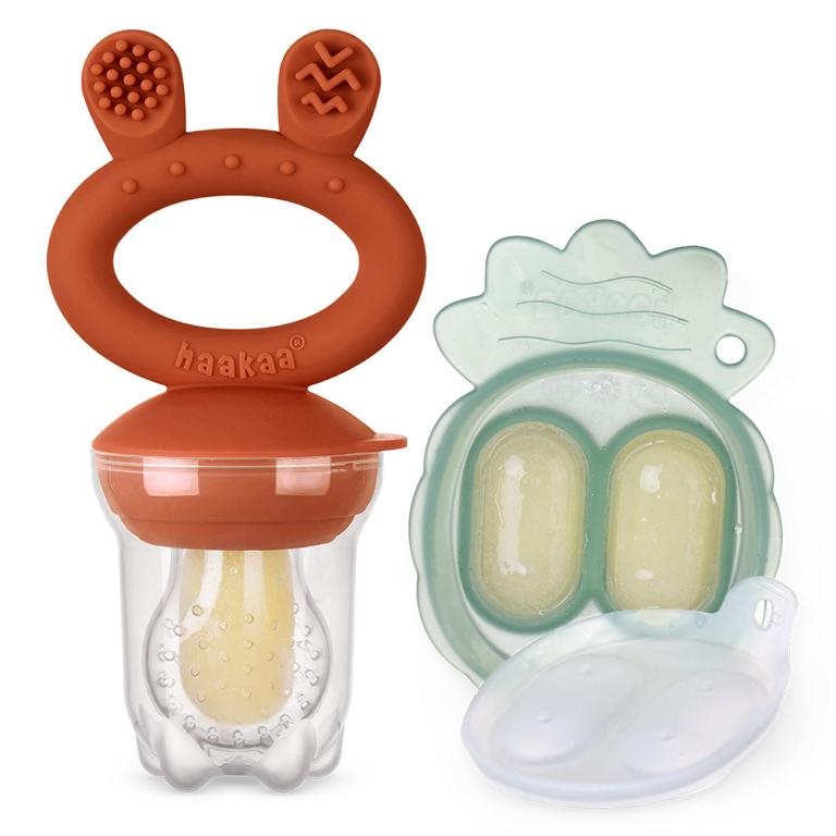 HAAKAA Set Freeze-N-Feed sucette mini rouge 2 pièces