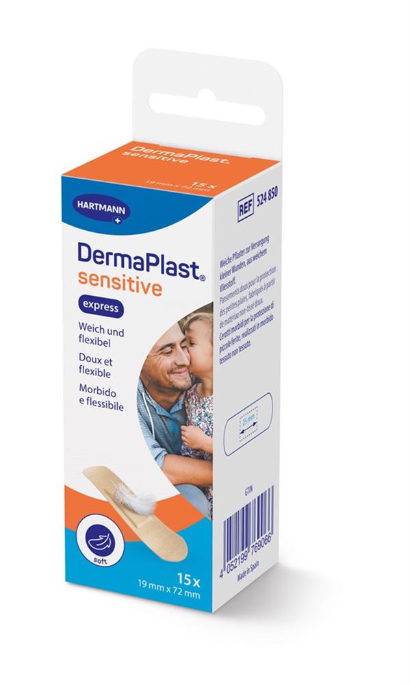 DERMAPLAST Sens Express Strips 19x72mm 15 pièces | Pansements