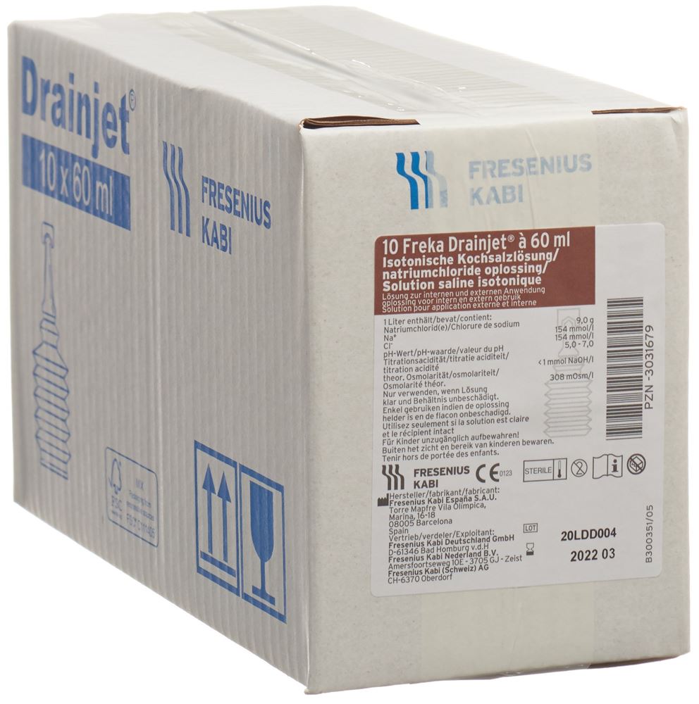 FREKA Drainjet NaCl 0.9% Solution Rinçage 60ml | 10 unités