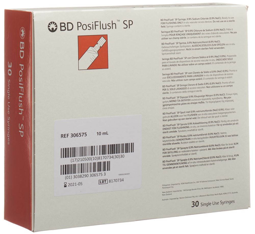 BD POSIFLUSH SP Système Rinçage NaCl 10ml | Irrigation
