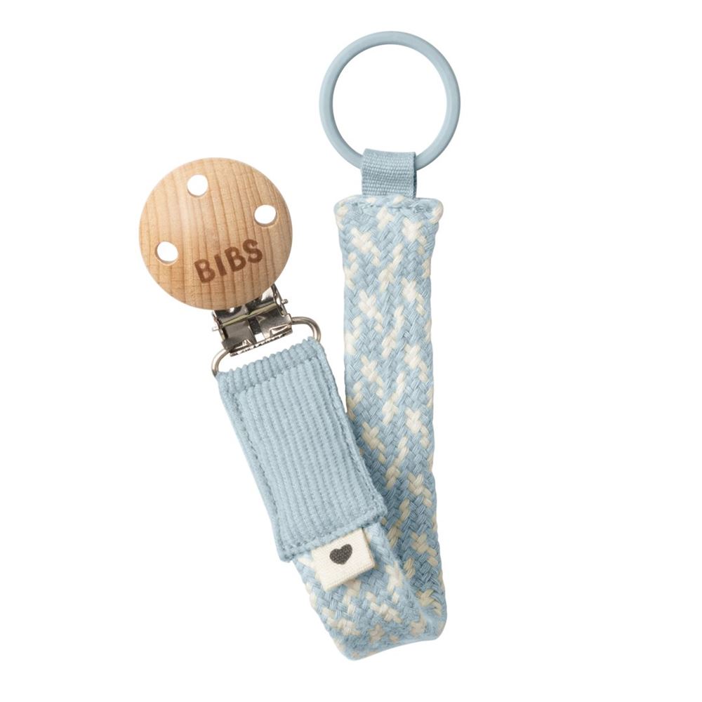 BIBS Nuggi Clip Tressé | Bébé Bleu/Ivoire