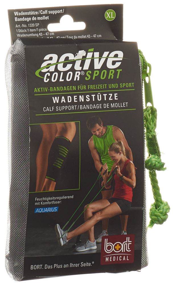 BORT ActiveColor Sport Mollet XL Noir/Vert | Soutien